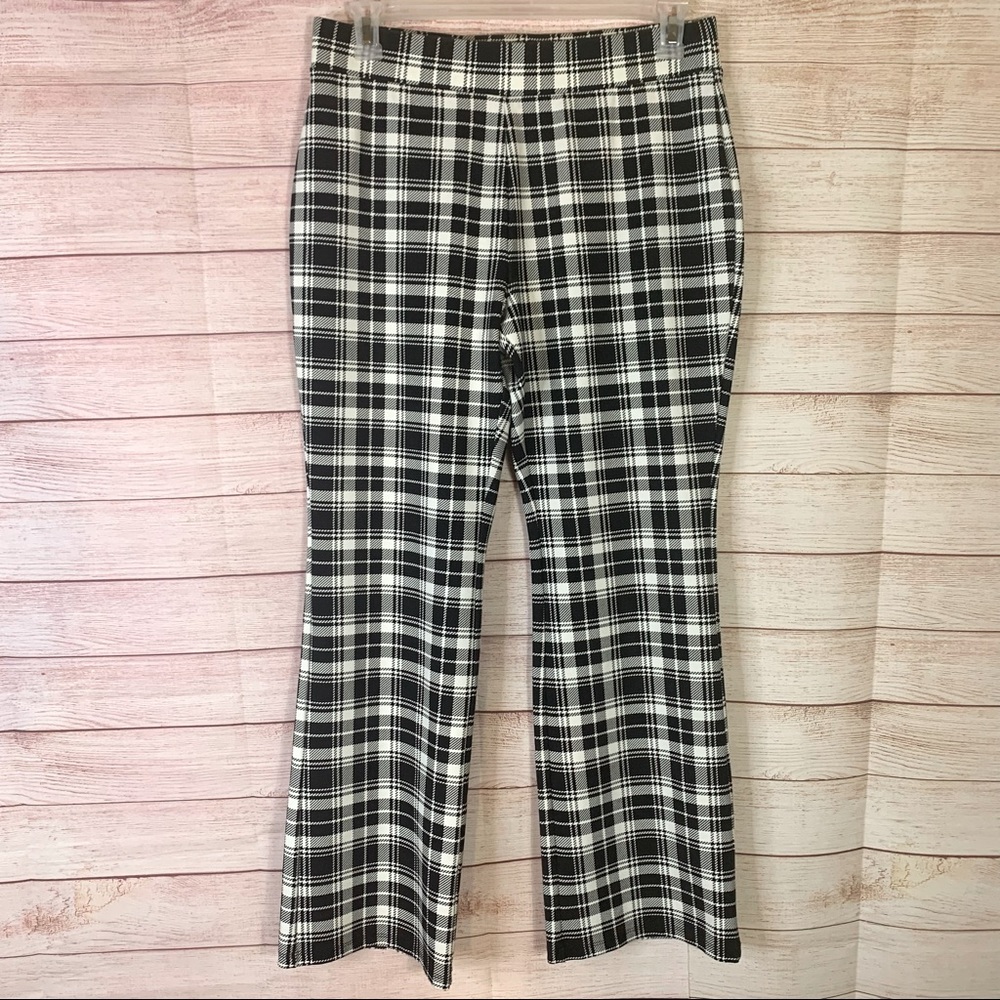 IMAN Black White Printed Pants Large